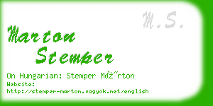 marton stemper business card
